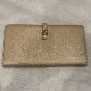 CHANEL Metallic Gold-ish Tan Women's Wallet